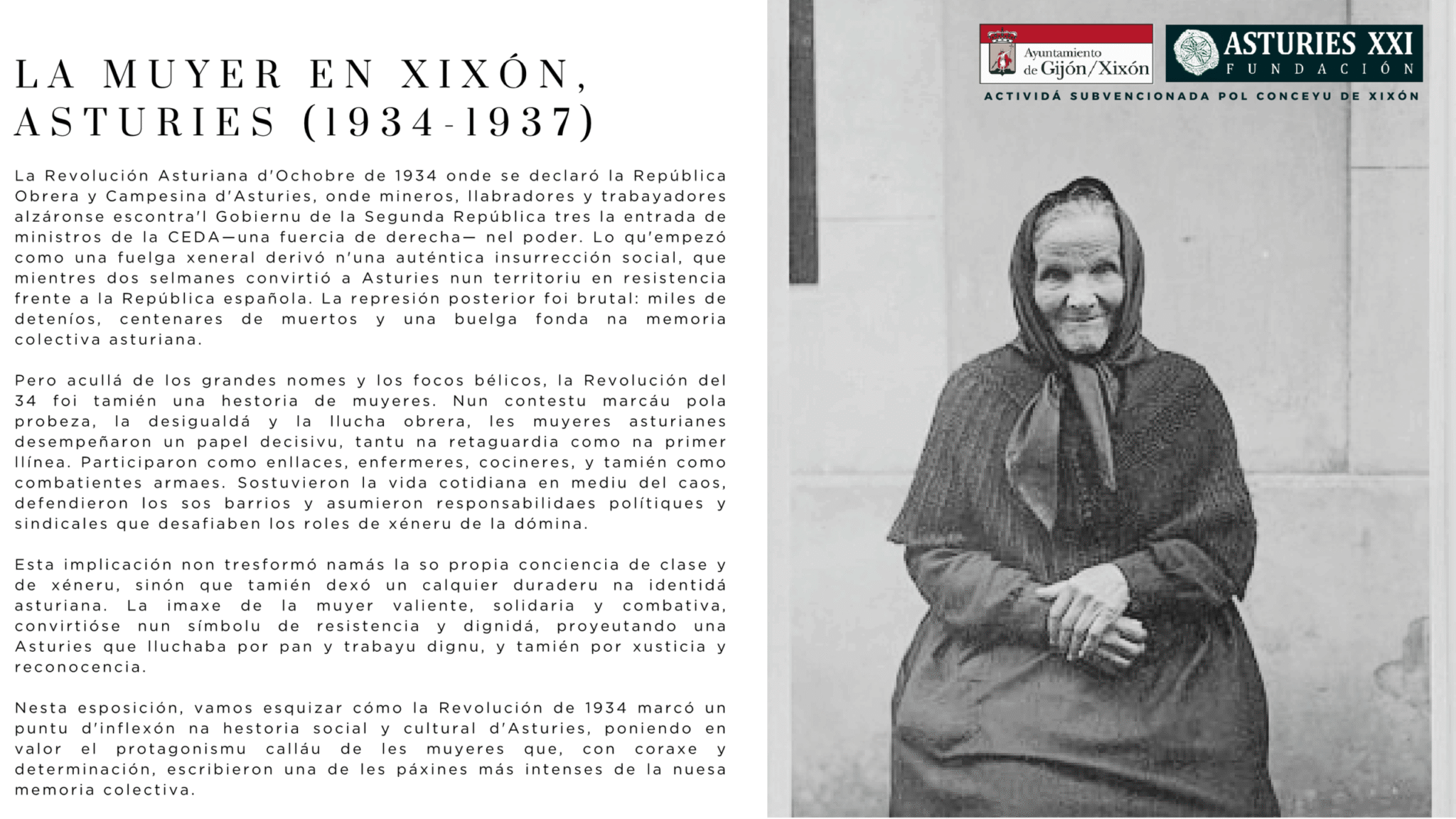 La Muyer en Xixón. Asturies (1934-1937)