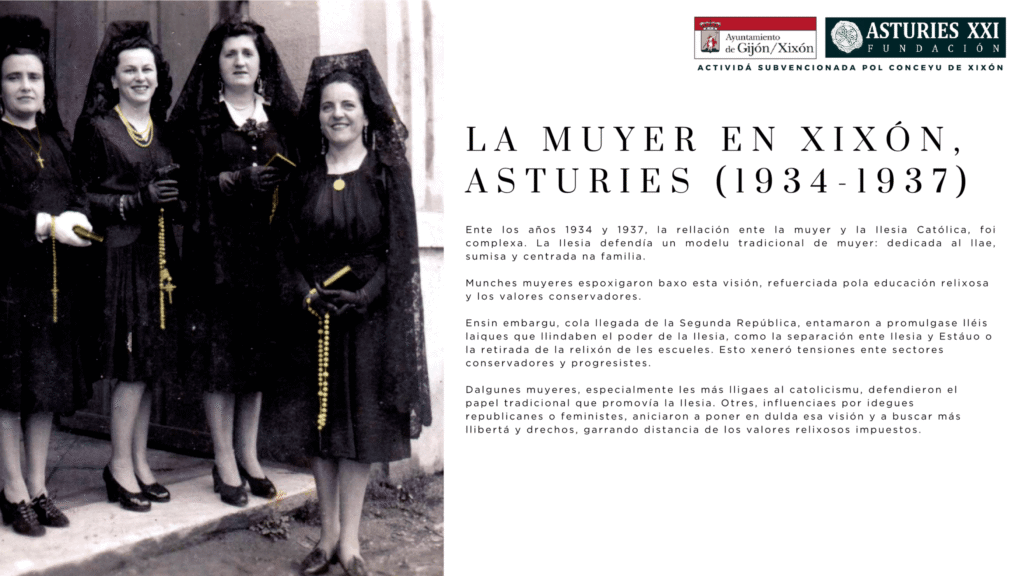 La muyer en Xixón, Asturies (1934-1937)