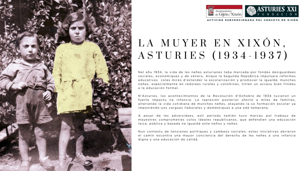 La muyer en Xixón, Asturies (1934-1937)