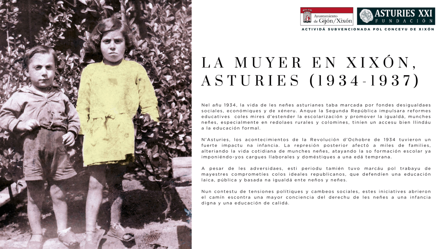 La Muyer en Xixón. Asturies (1934-1937)