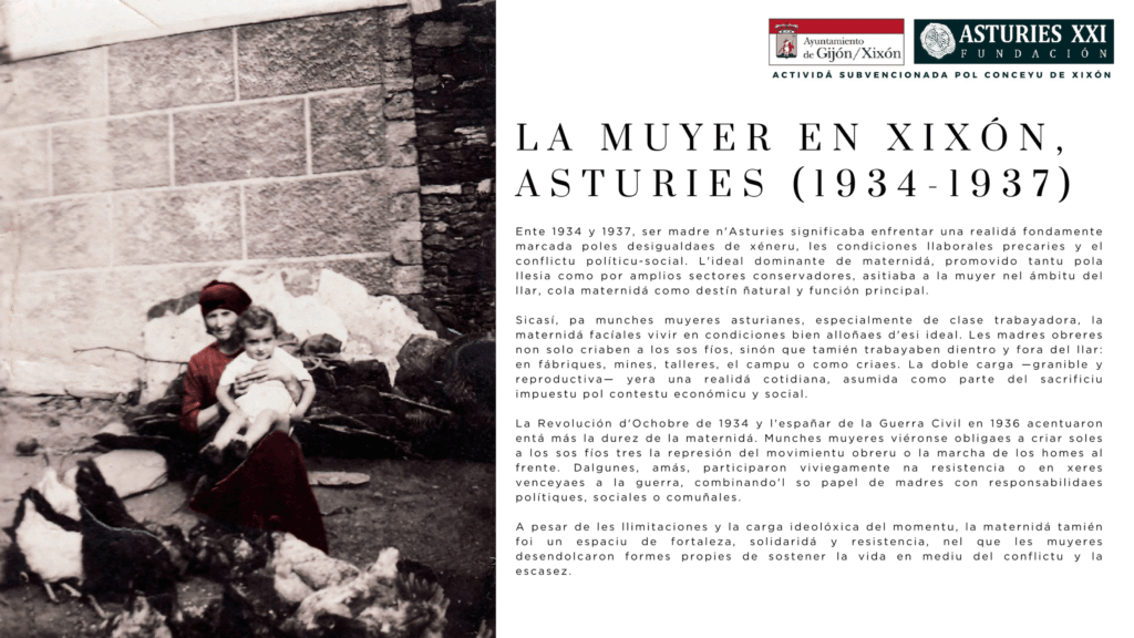 La muyer en Xixón, Asturies (1934-1937)
