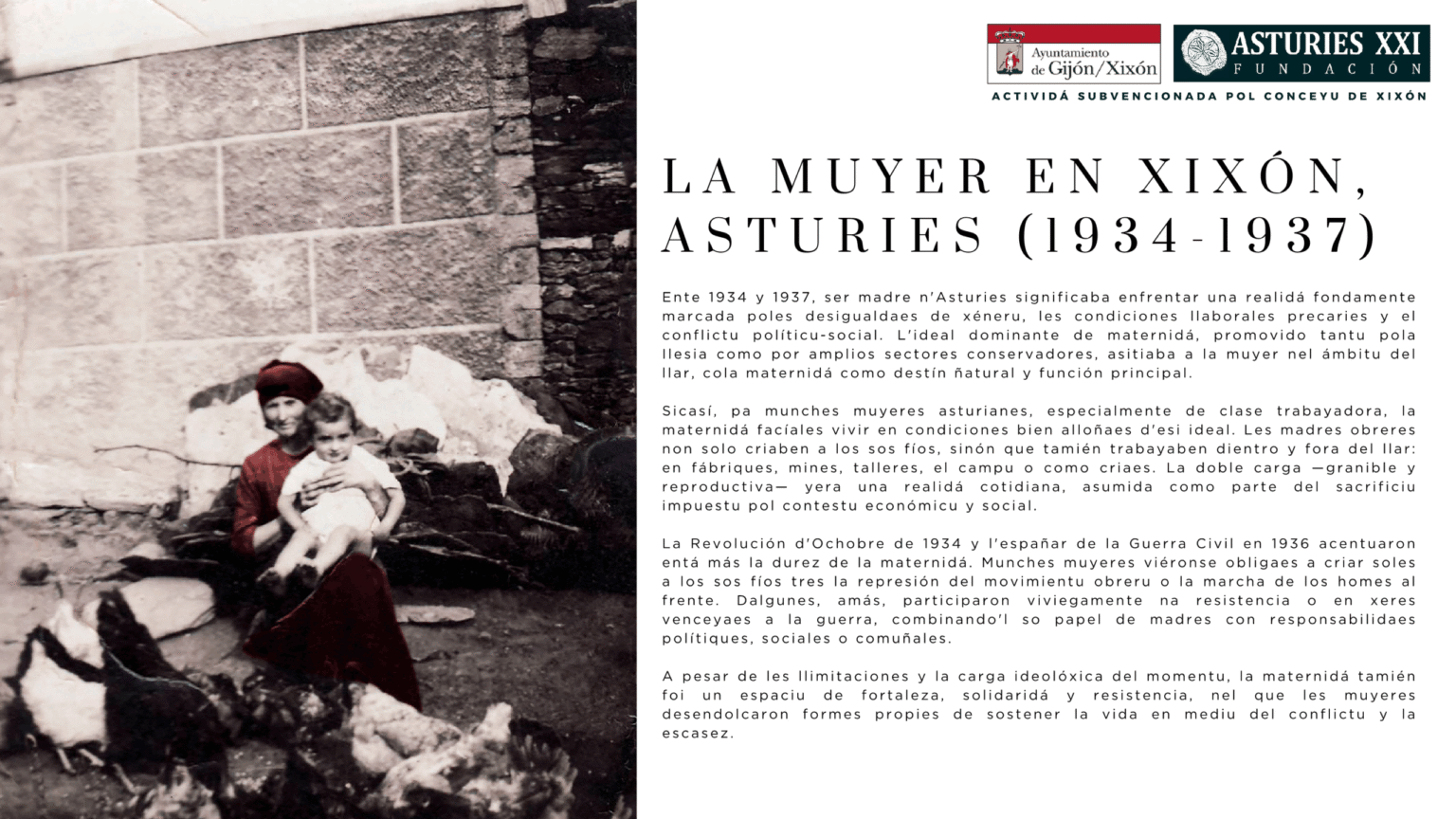La Muyer en Xixón. Asturies (1934-1937)