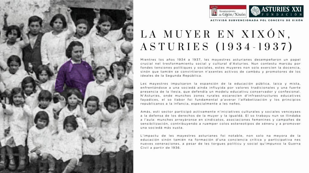 La muyer en Xixón, Asturies (1934-1937)