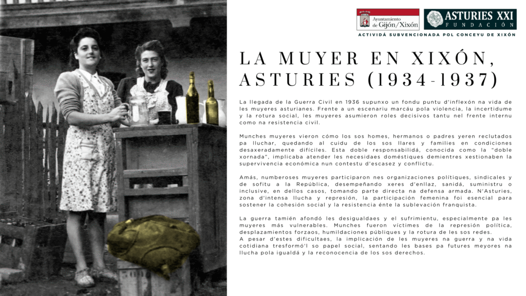 La muyer en Xixón, Asturies (1934-1937)