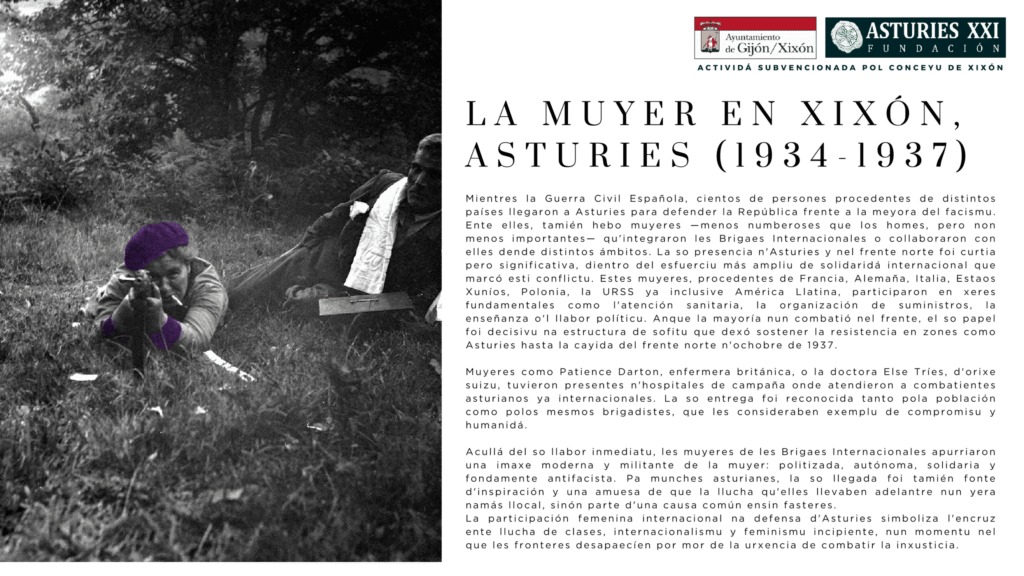 La muyer en Xixón, Asturies (1934-1937)