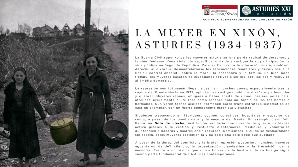 La muyer en Xixón, Asturies (1934-1937)