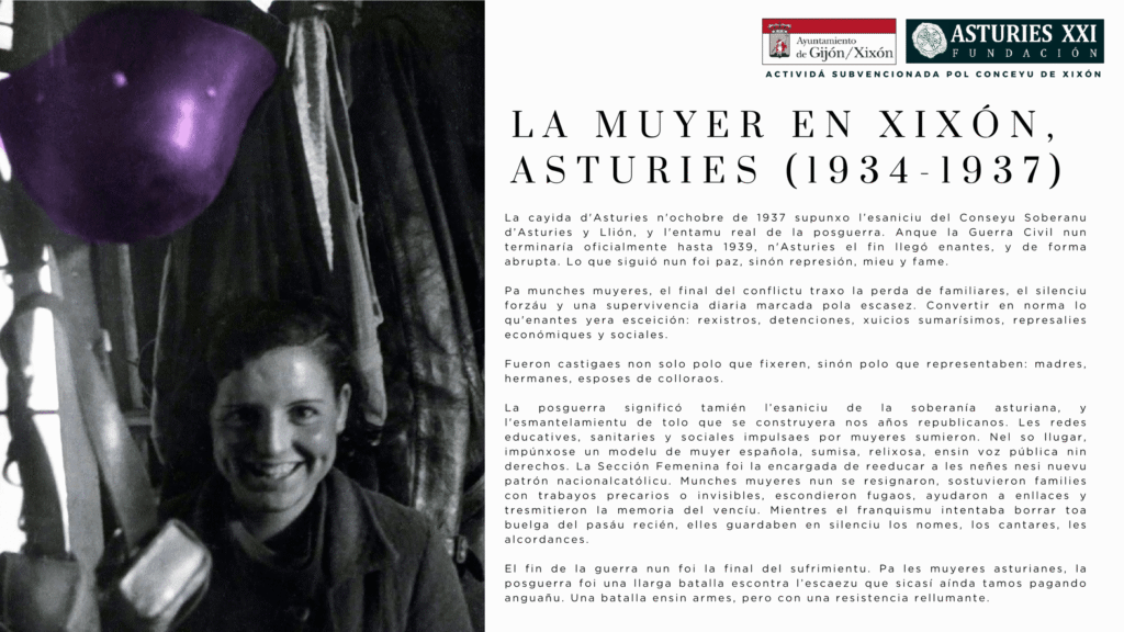 La muyer en Xixón, Asturies (1934-1937)